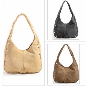 ❤️ Hello Stud! Faux Suede Studded Hobo Bag Purse